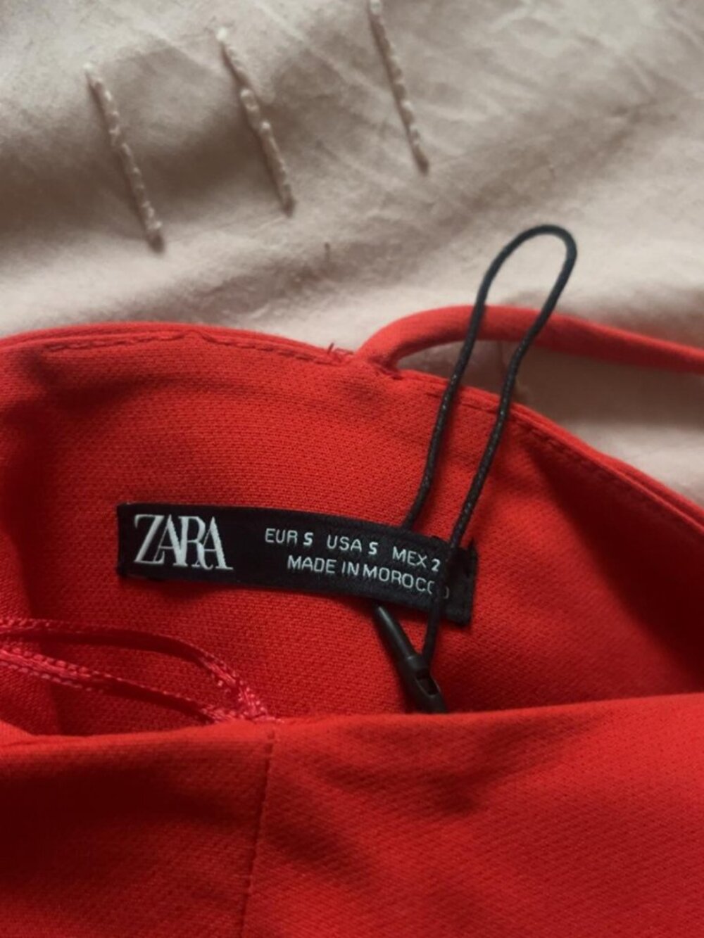 Orange-red mini Zara dress S - Picture 3 of 3